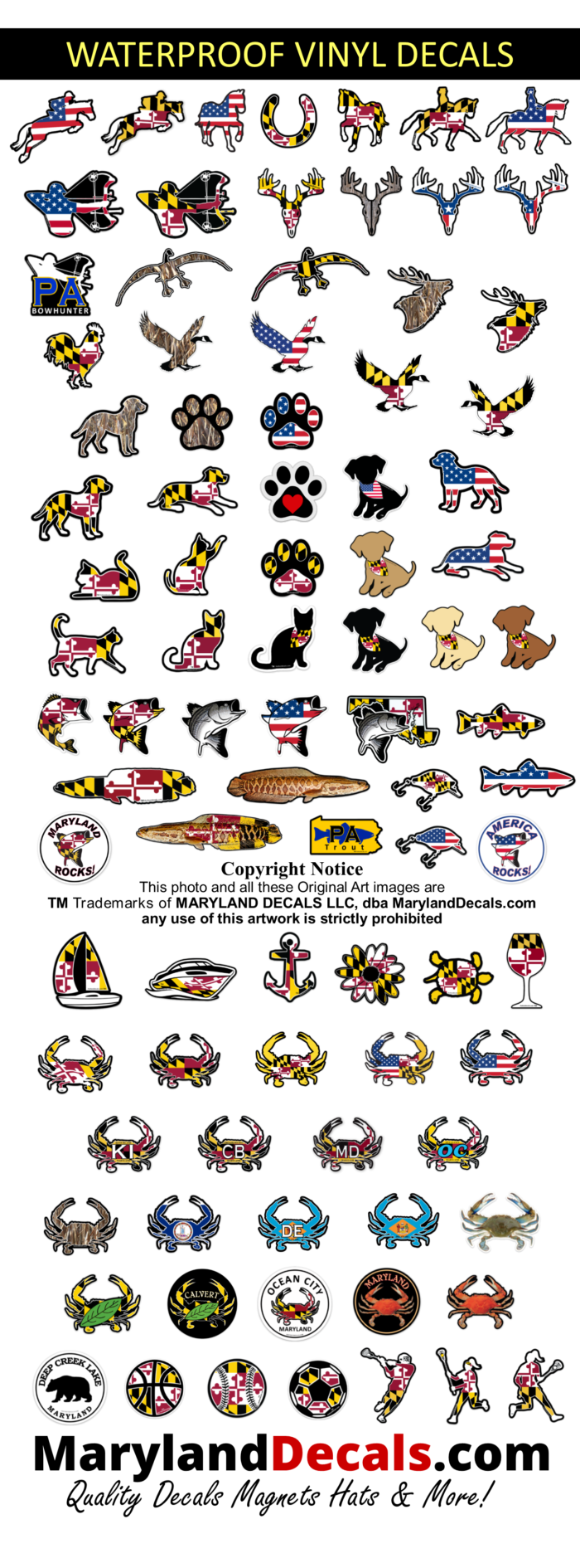 Maryland decals car stickers