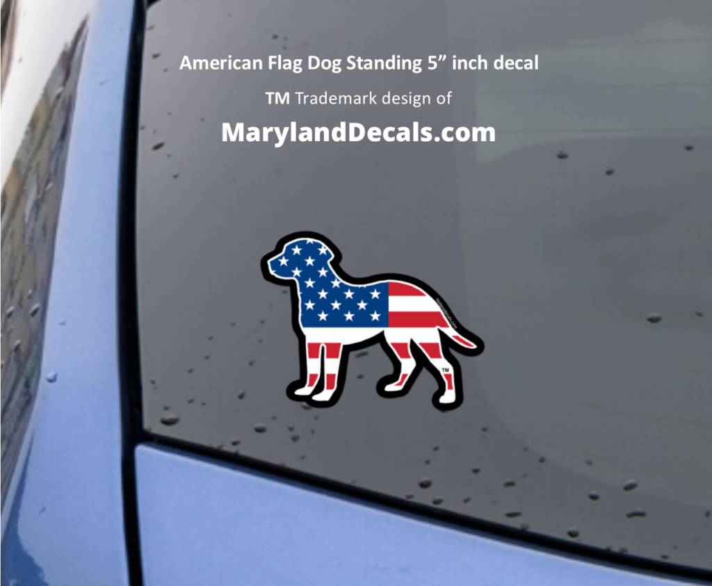 American Dog American Flag decals sticker MarylandDecals.com