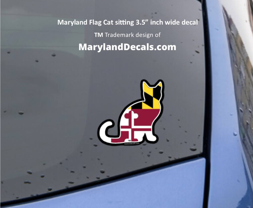 MARYLAND CAT DECAL SITTING CAT 