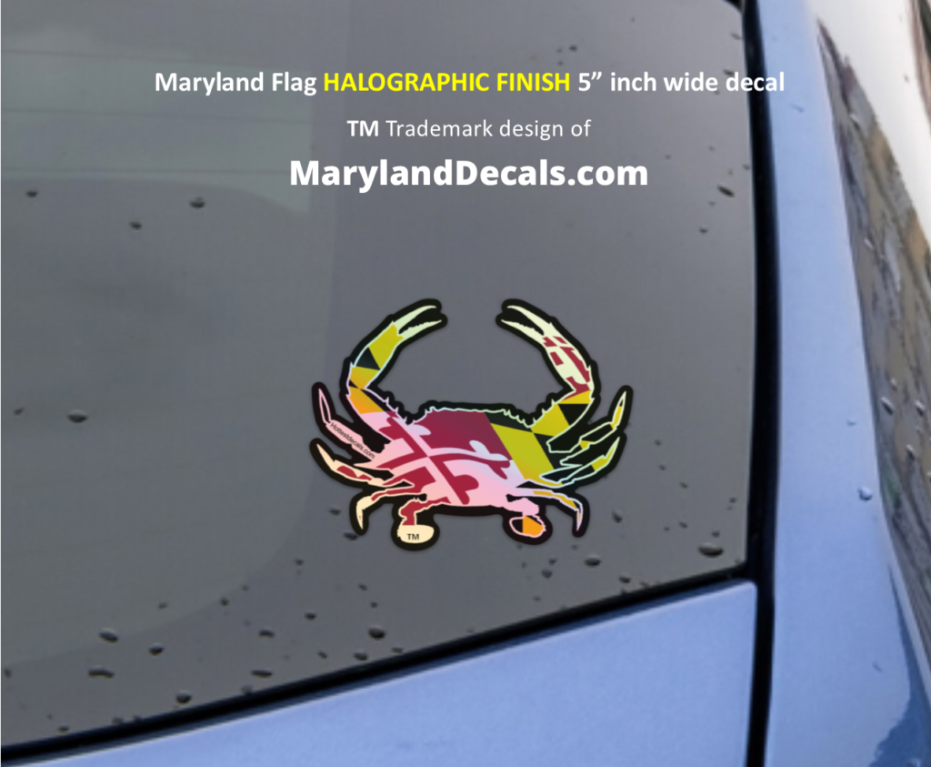 Halographic crab decals stickers