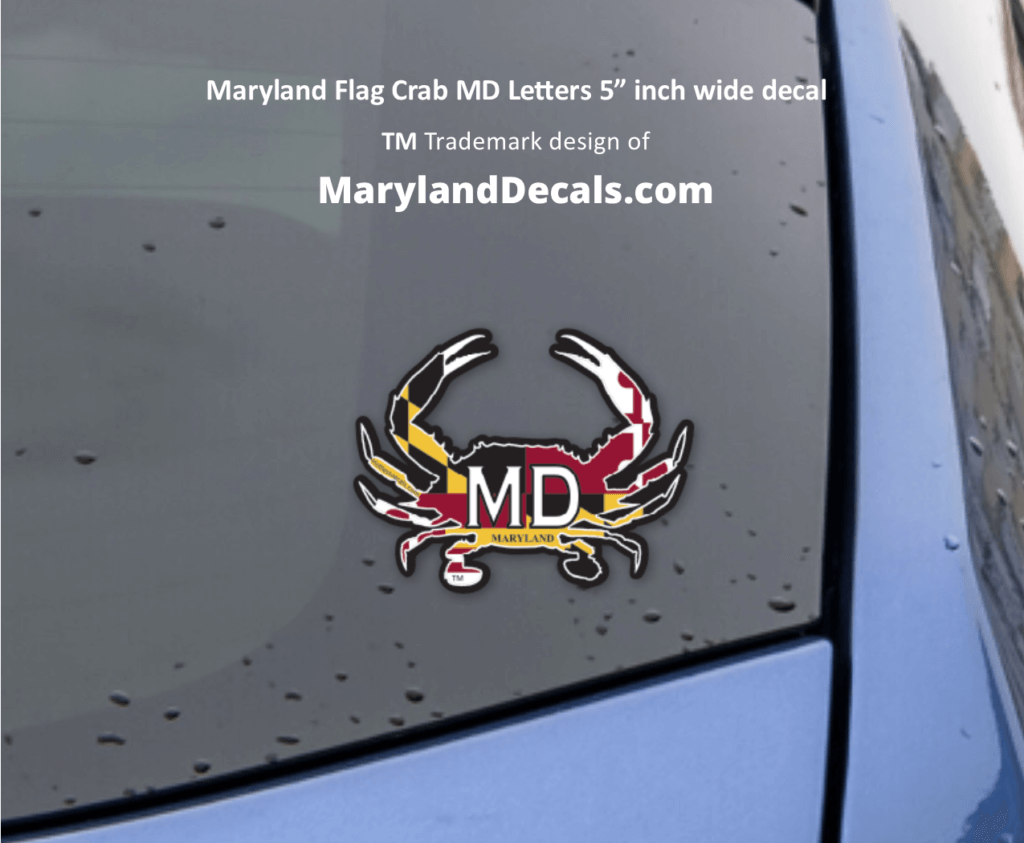 Maryland Flag crab decal stickers