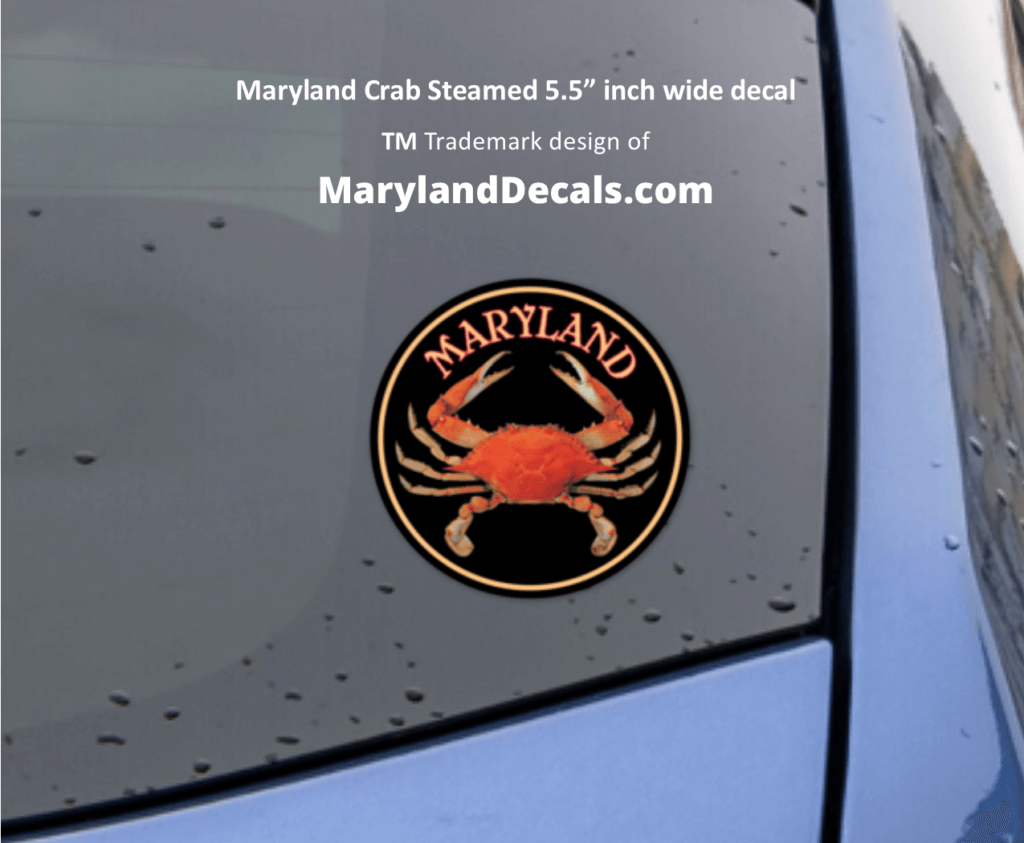 Steamed Maryland crab decal stickers