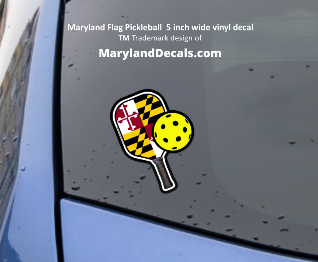 Maryland Flag Pickleball decal