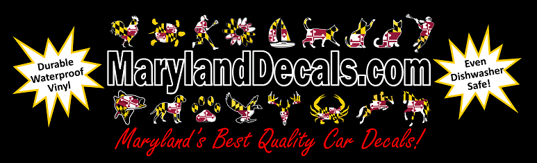 Maryland Flag Decals Magnets Hats 