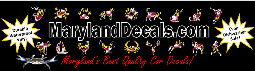 Maryland Flag Decals Magnets Hats 